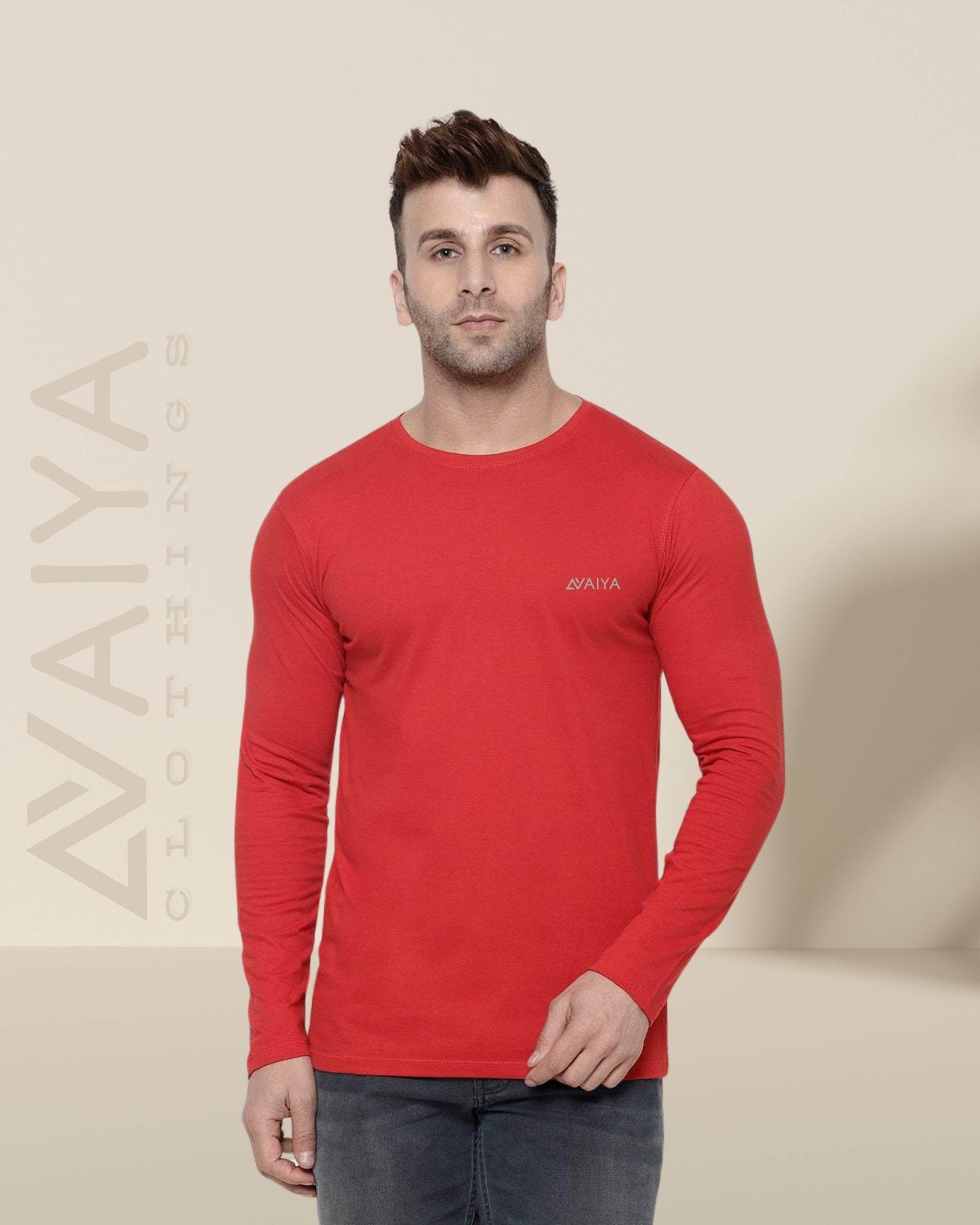 Minimal AvaiYa's logo | Full Sleeves Round Neck T-Shirt | Unisex - Avaiya Clothings