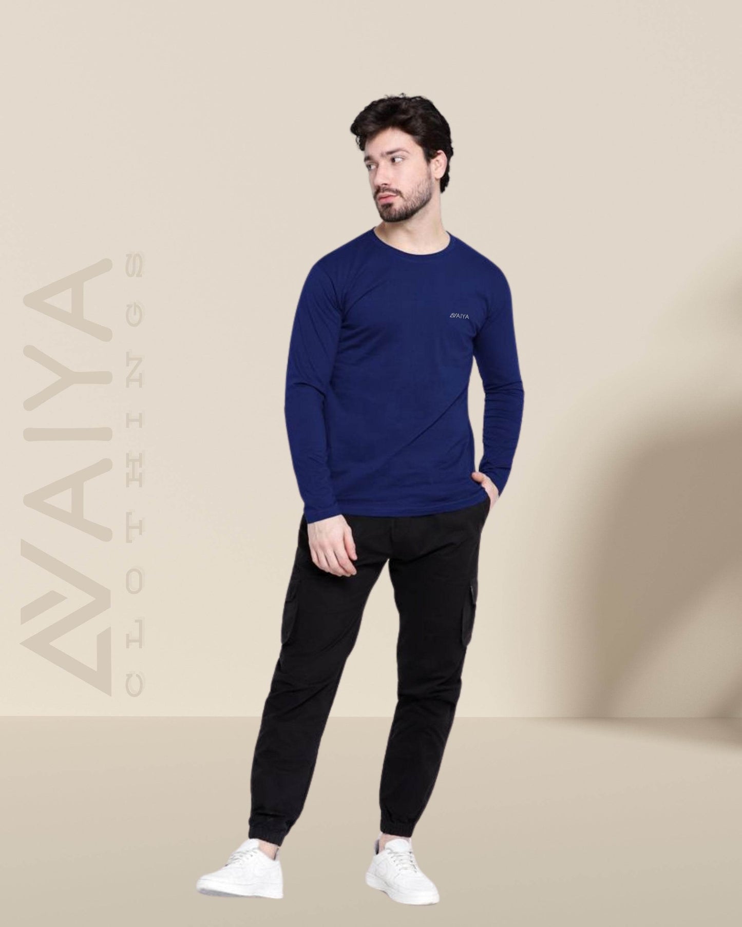 Minimal AvaiYa's logo | Full Sleeves Round Neck T-Shirt | Unisex - Avaiya Clothings