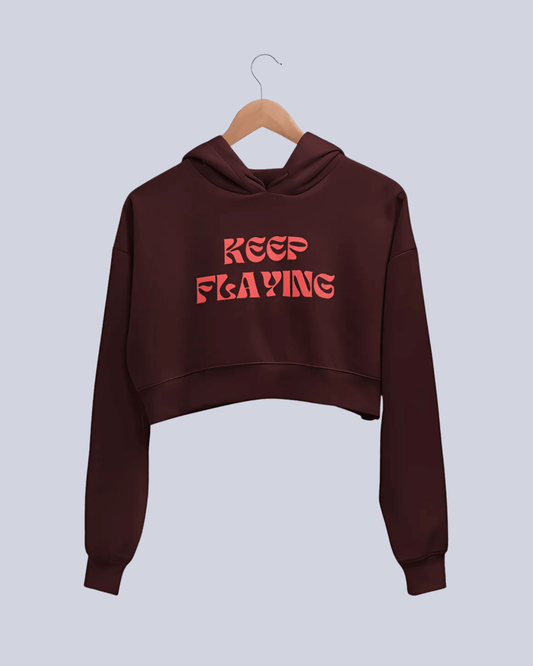 Keep Flying | Women’s Crop Hoodie | Maroon - Avaiya Clothings