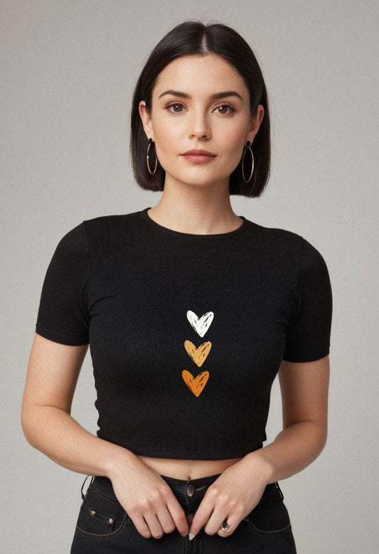 Hearty | Women Crop Top | Black - Avaiya Clothings