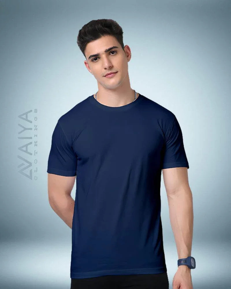 Supima Cotton T-Shirt for Men & Women | Navy Blue - Avaiya Clothings