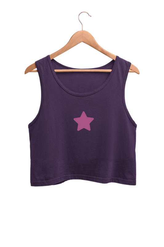 Star | Women’s Crop Tank | Purple - Avaiya Clothings
