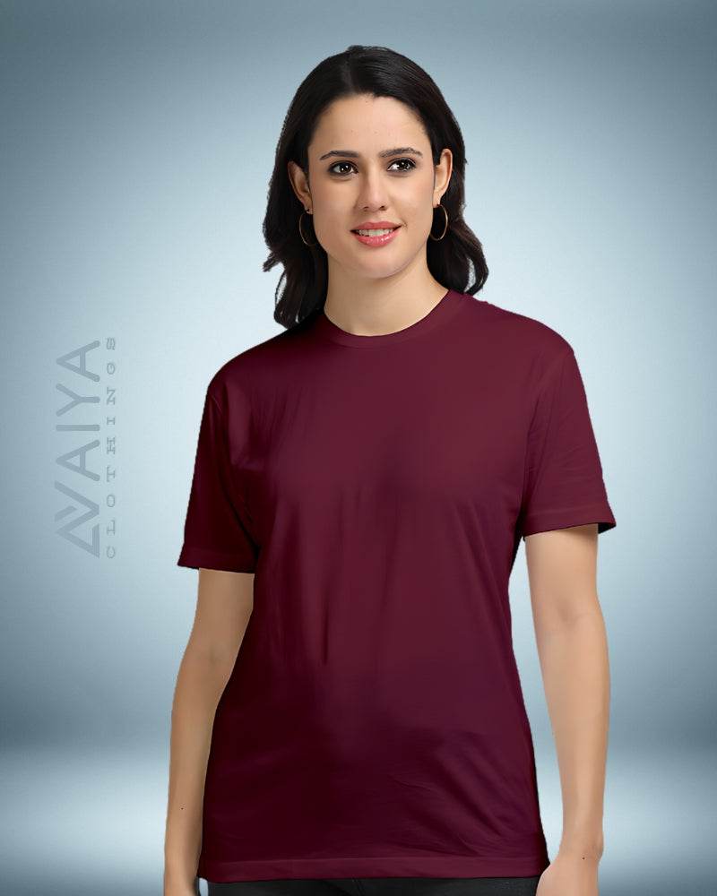Supima Cotton T-Shirt for Men & Women | Maroon - Avaiya Clothings