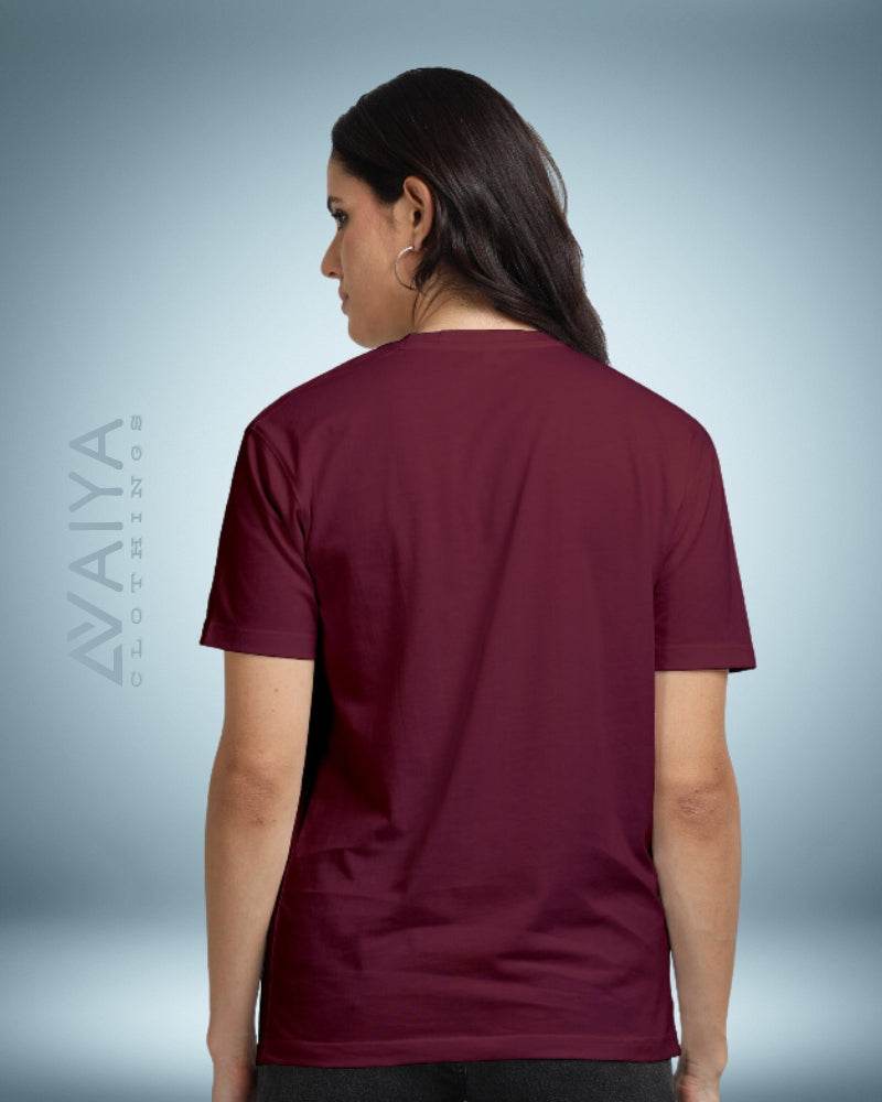 Supima Cotton T-Shirt for Men & Women | Maroon - Avaiya Clothings