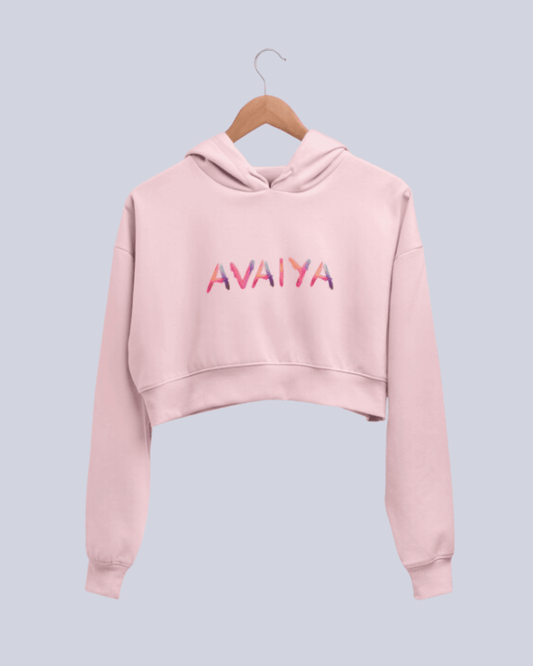 Avaiya's Women’s Crop Hoodie | Light Baby Pink - Avaiya Clothings