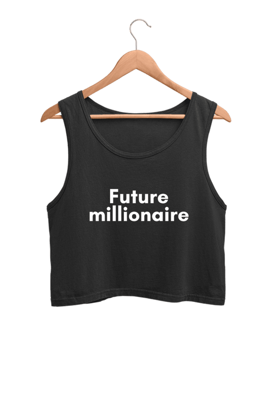 Future Millionaire | Women’s Crop Tank | Black - Avaiya Clothings