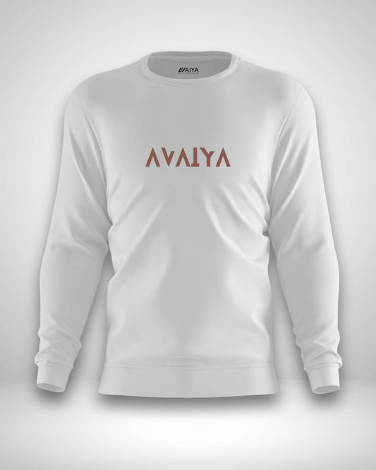 Avaiya Name Sweatshirt | Unisex | White - Avaiya Clothings