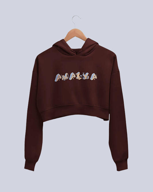 Avaiya's Women’s Crop Hoodie | Maroon - Avaiya Clothings