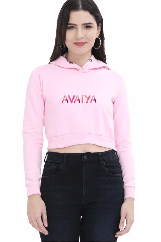 Avaiya's Women’s Crop Hoodie | Light Baby Pink - Avaiya Clothings