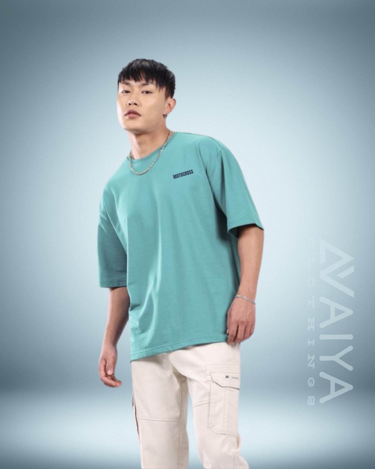 Motorcross Oversized T-Shirt | Mint | Premium Quality by AvaiYa | Unisex - Avaiya Clothings