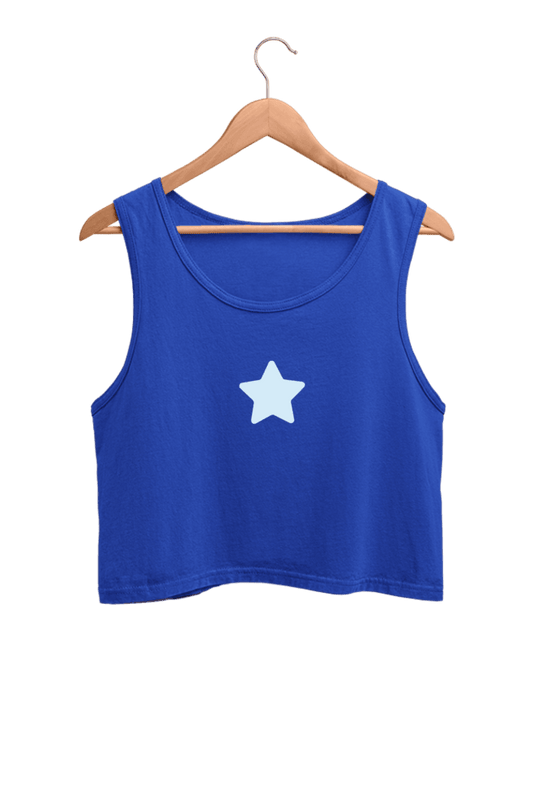 Star | Women’s Crop Tank | Royal Blue - Avaiya Clothings