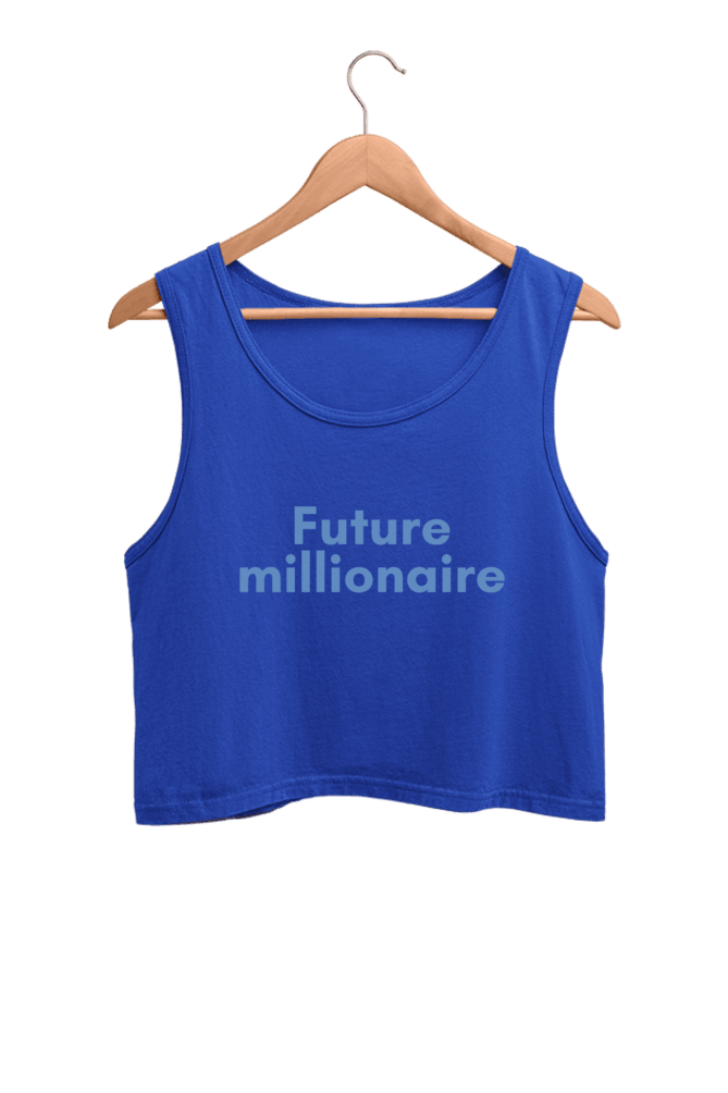 Future Millionaire | Women’s Crop Tank | Royal Blue - Avaiya Clothings