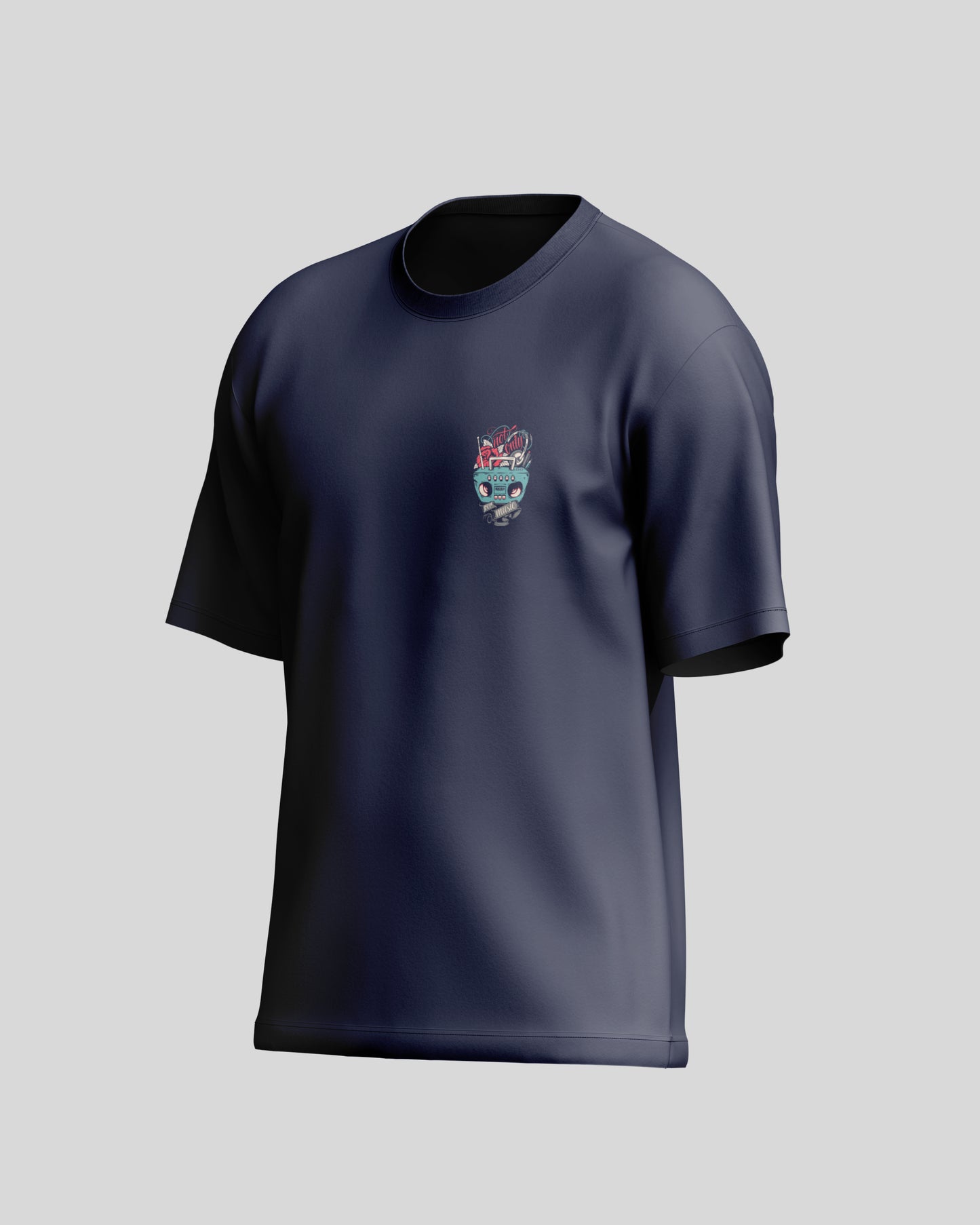 Not Only For music Oversized T-Shirt | Navy Blue | Premium Quality by AvaiYa