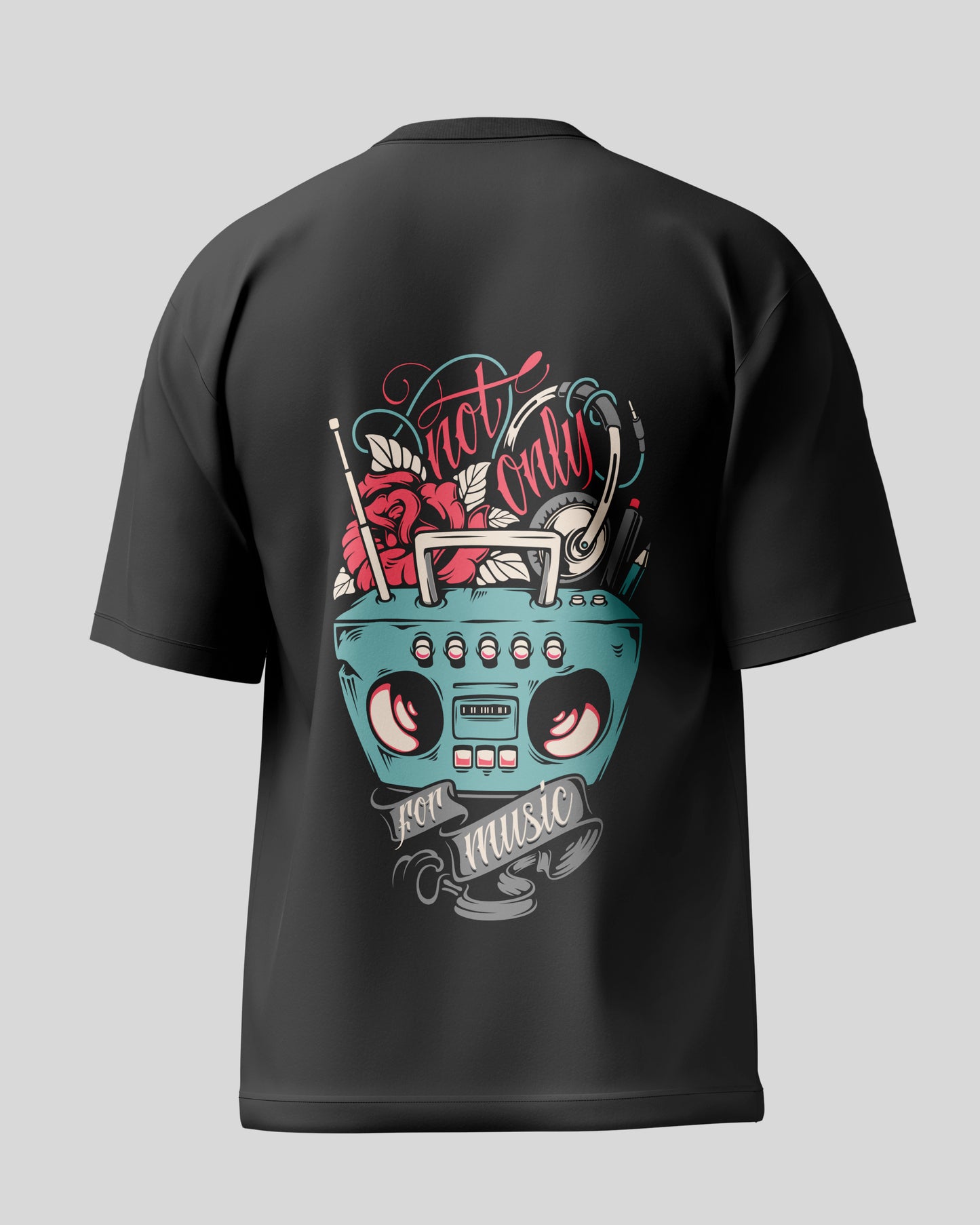 Not Only For music Oversized T-Shirt | Black | Premium Quality by AvaiYa