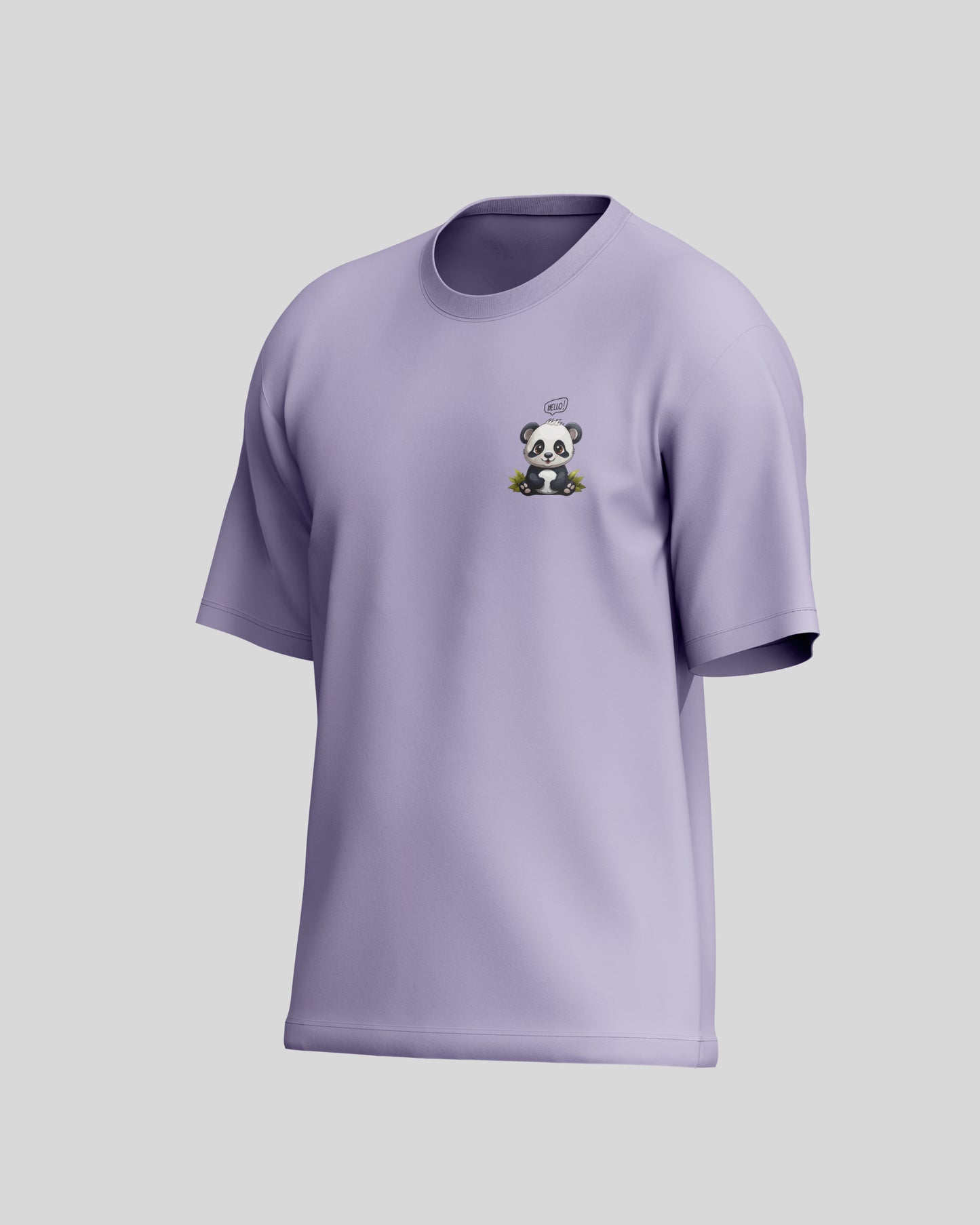 Panda Oversized T-Shirt | Lavender | Premium Quality by AvaiYa