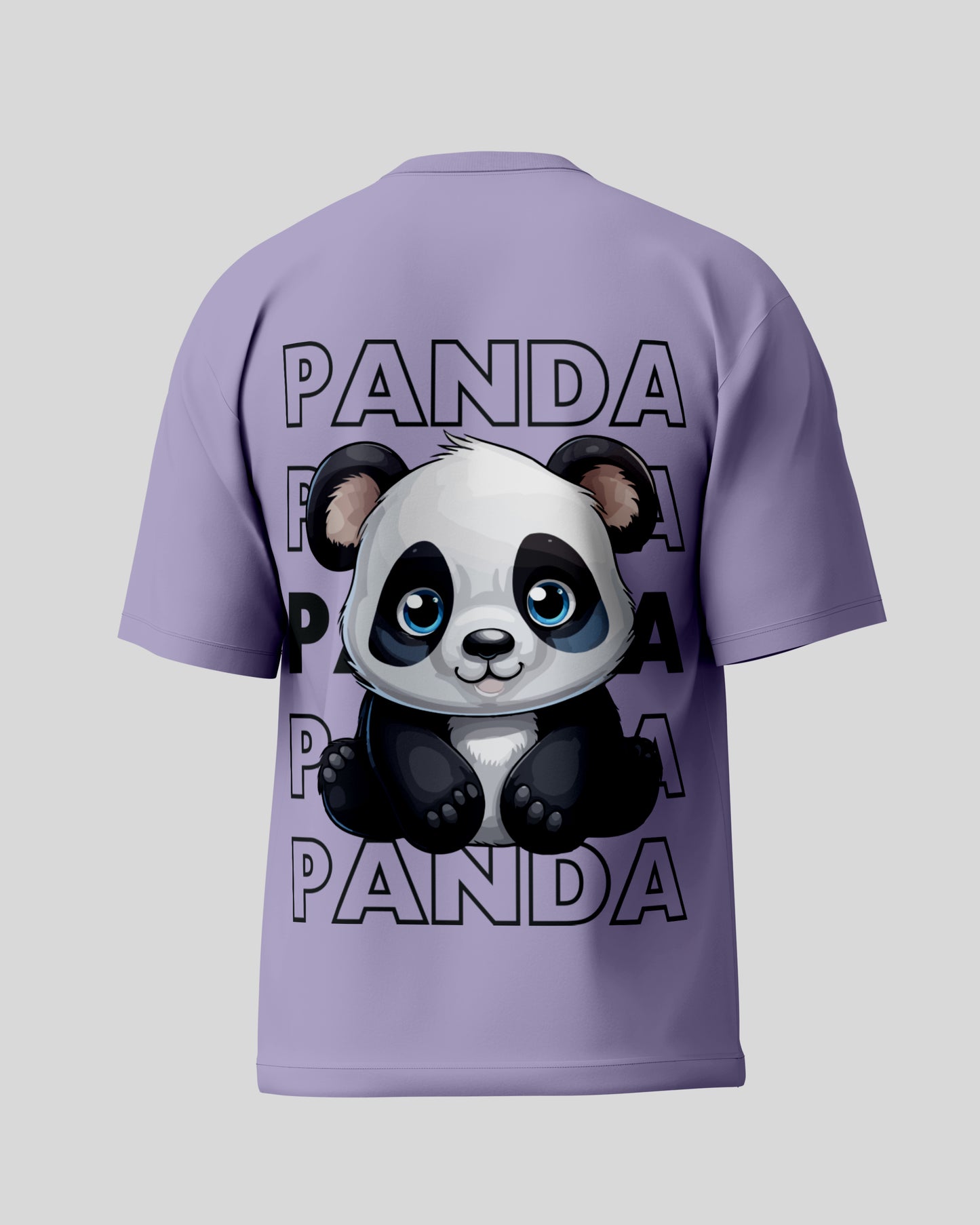 Panda Oversized T-Shirt | Lavender | Premium Quality by AvaiYa