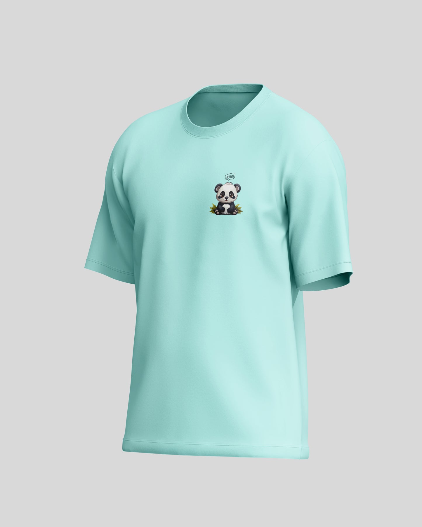 Panda Oversized T-Shirt | Mint | Premium Quality by AvaiYa