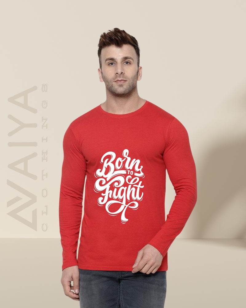 Born To Fight | Full Sleeves Round Neck T-Shirt | Unisex - Avaiya Clothings