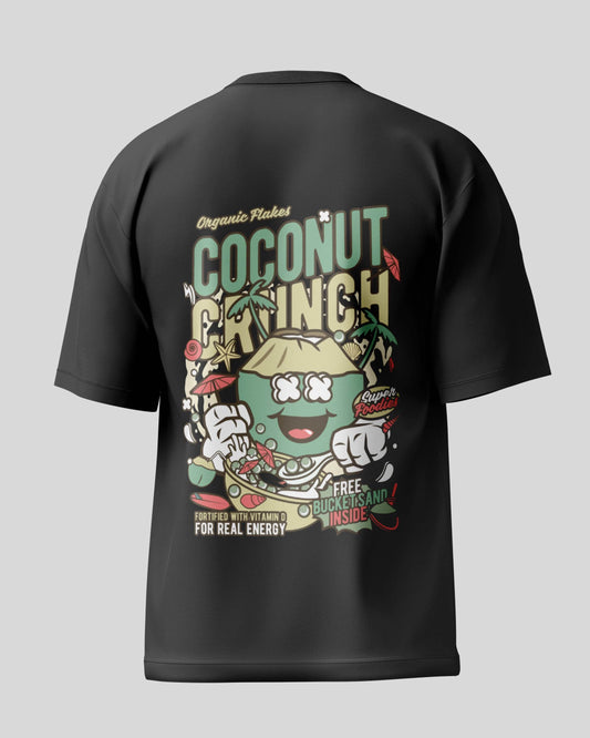 Coconut Crunch Oversized T-Shirt | Black | Premium Quality by AvaiYa | Unisex - Avaiya Clothings
