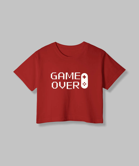 Game Over | Women Crop Top | Red - Avaiya Clothings