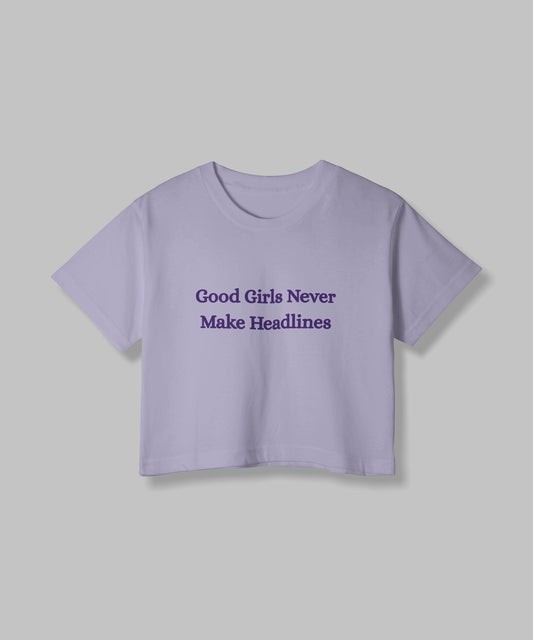 Good Girl | Women Crop Top | Lavender - Avaiya Clothings