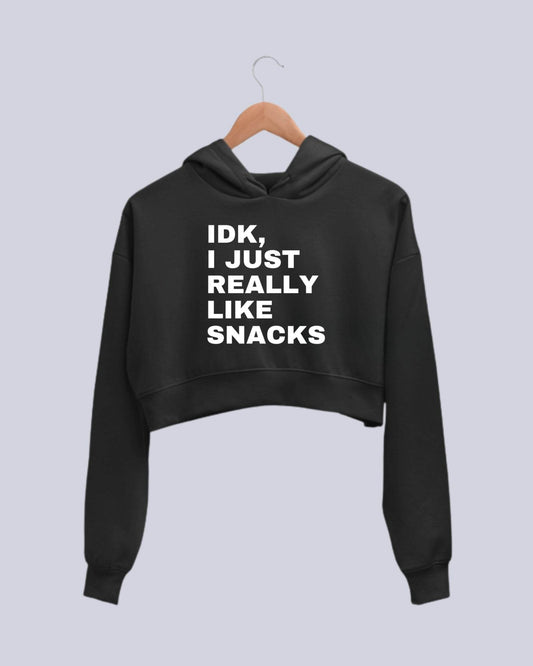 IDK Women’s Crop Hoodie | Black - Avaiya Clothings
