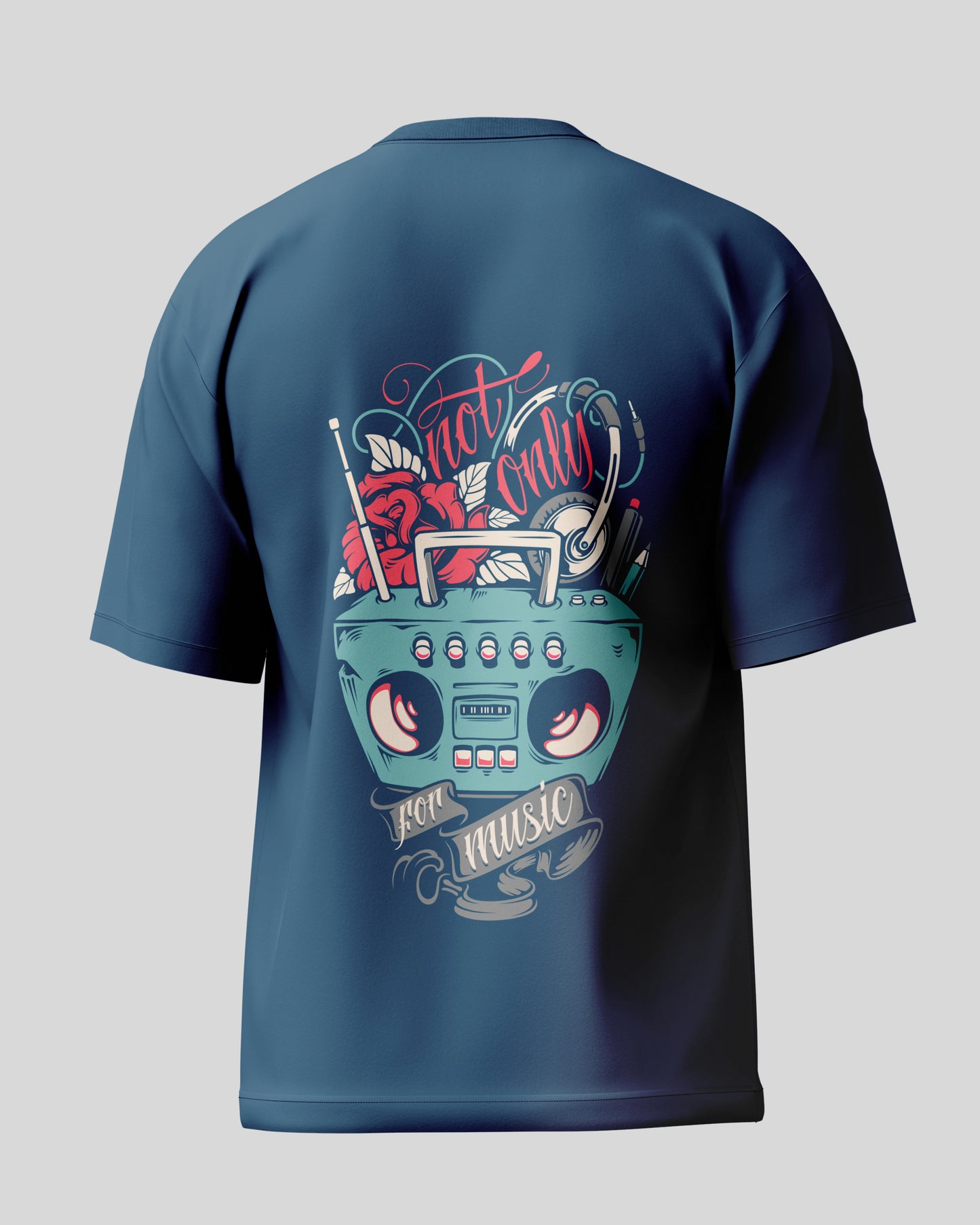 Not Only For music Oversized T-Shirt | Petrol Blue | Premium Quality by AvaiYa