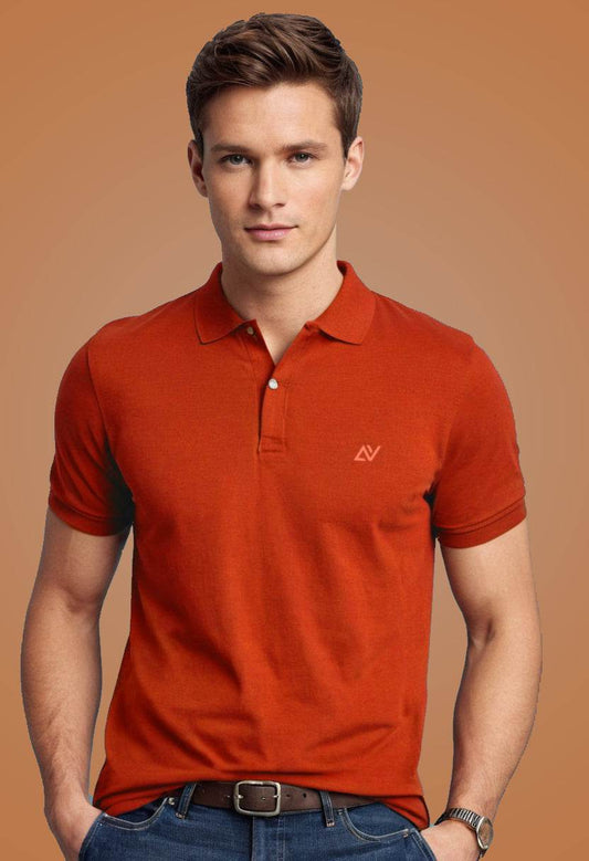 Classic Polo T-Shirts | Brick red - Avaiya Clothings