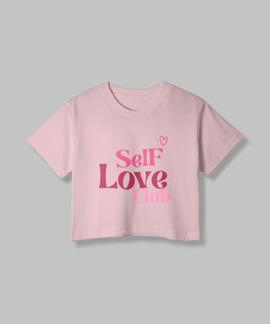 Self Love | Women Crop Top | Baby Pink - Avaiya Clothings