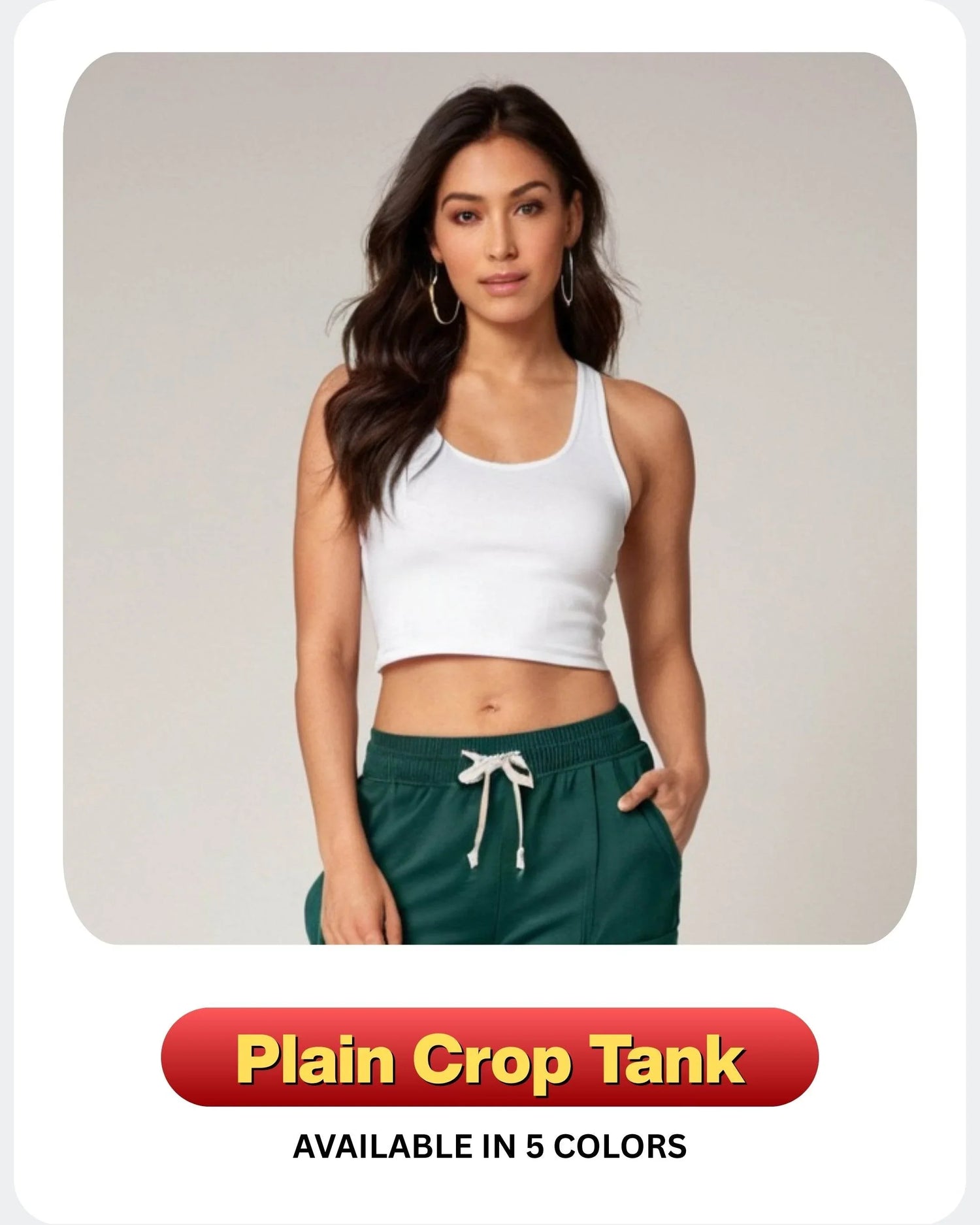 Plain Crop Tank - Avaiya Clothings