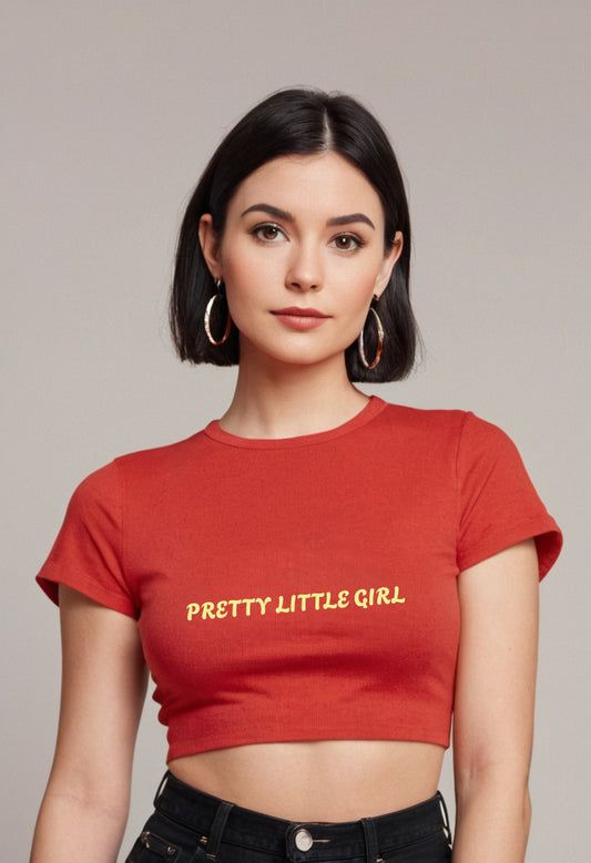 Pretty Little Girl | Women Crop Top | Red