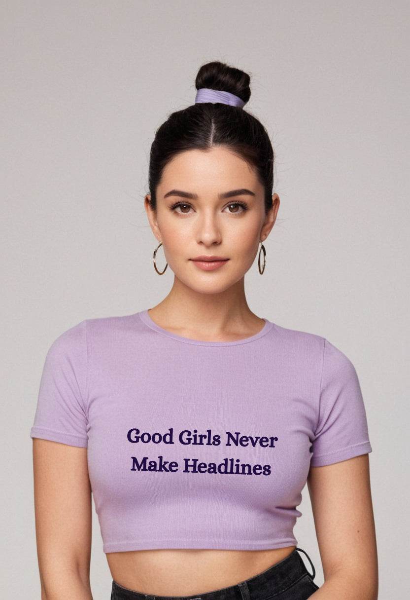 Good Girl | Women Crop Top | Lavender - Avaiya Clothings