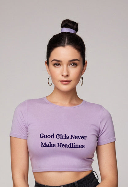 Good Girl | Women Crop Top | Lavender