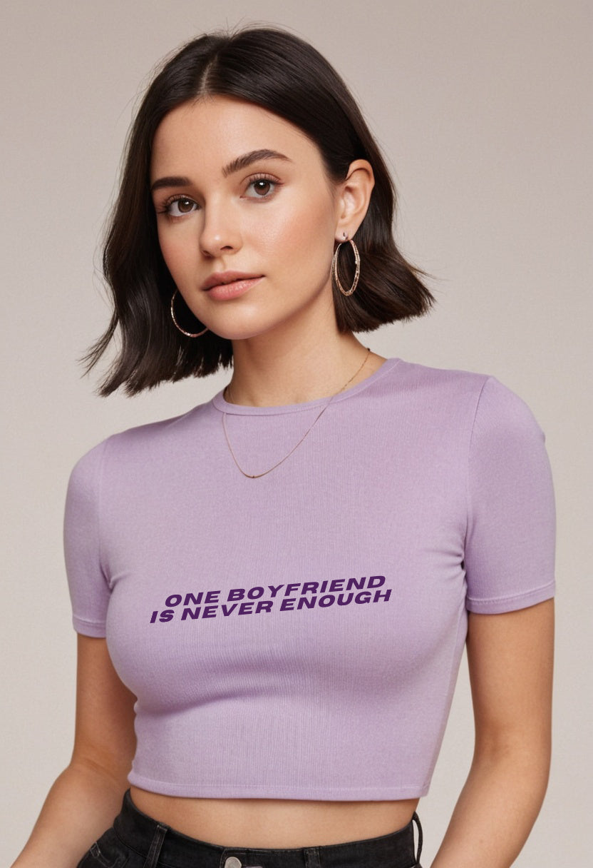 One Boyfriend | Women Crop Top | Lavender