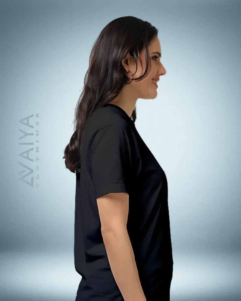 Supima Cotton T-Shirt for Men & Women | Black - Avaiya Clothings