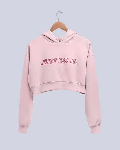 Just Do It | Women’s Crop Hoodie | Light Baby Pink