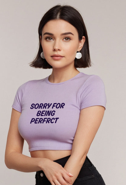 Sorry For | Women Crop Top | Lavender