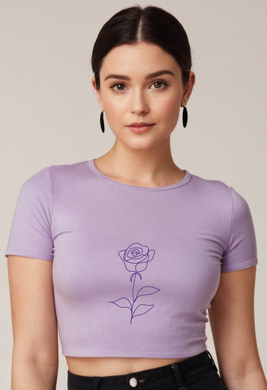 Rose | Women Crop Top | Lavender