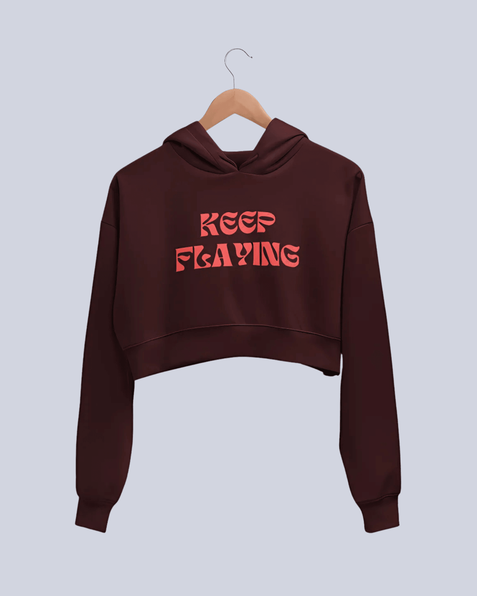 Keep Flying | Women’s Crop Hoodie | Maroon - Avaiya Clothings