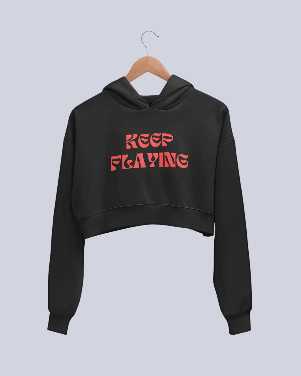 Keep Flying | Women’s Crop Hoodie | Black - Avaiya Clothings