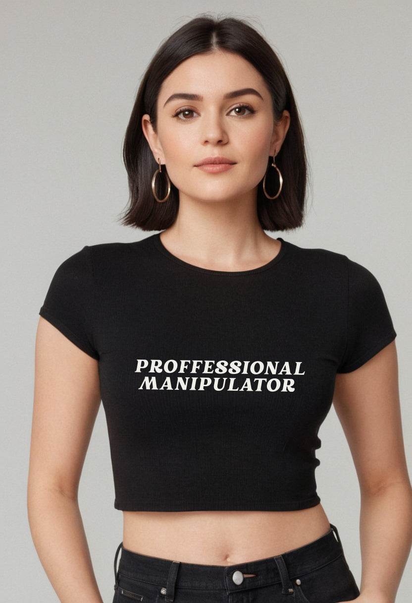 Professional Manipulator | Women Crop Top | Black - Avaiya Clothings