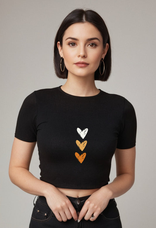 Hearty | Women Crop Top | Black