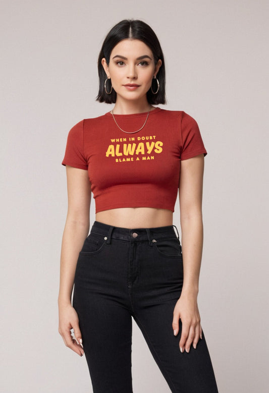 When in Doubt | Women Crop Top | Red