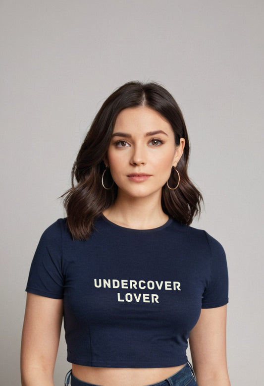 Undercover Lover | Women Crop Top | Navi Blue