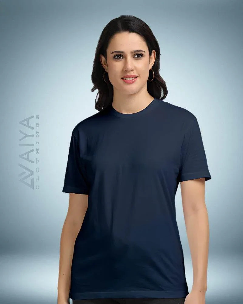 Supima Cotton T-Shirt for Men & Women | Navy Blue - Avaiya Clothings