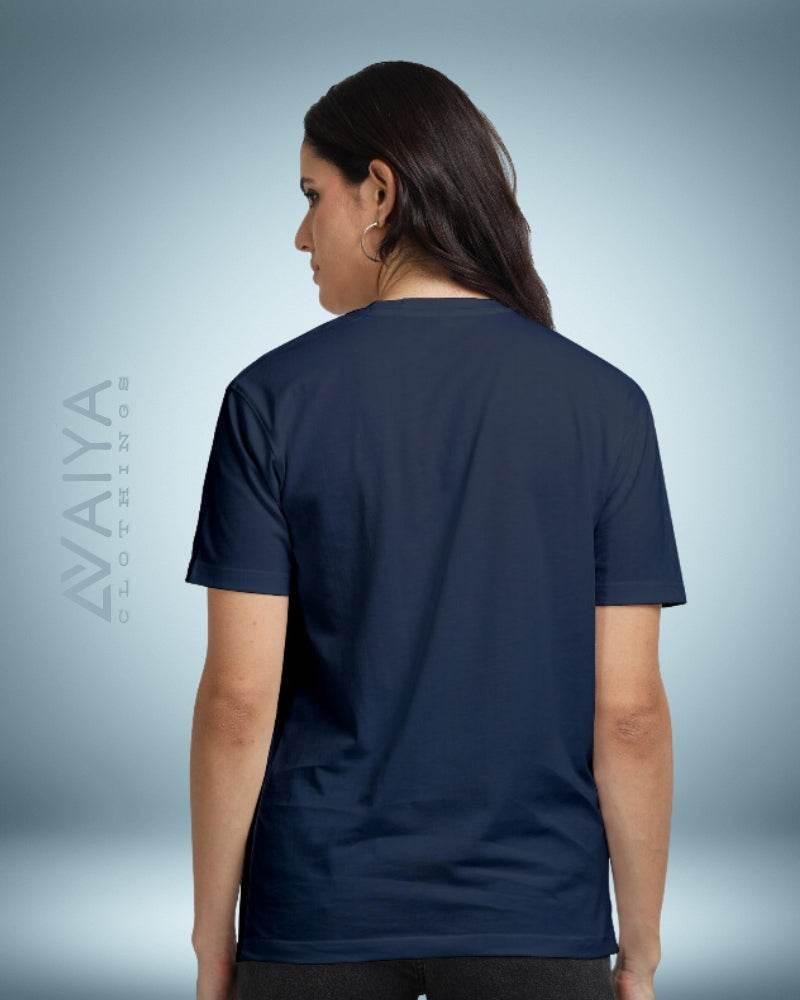 Supima Cotton T-Shirt for Men & Women | Navy Blue - Avaiya Clothings
