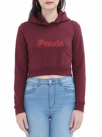 Panda | Women’s Crop Hoodie | Maroon - Avaiya Clothings