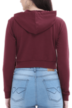 Lucky | Women’s Crop Hoodie | Maroon - Avaiya Clothings