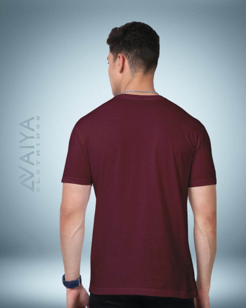 Supima Cotton T-Shirt for Men & Women | Maroon - Avaiya Clothings