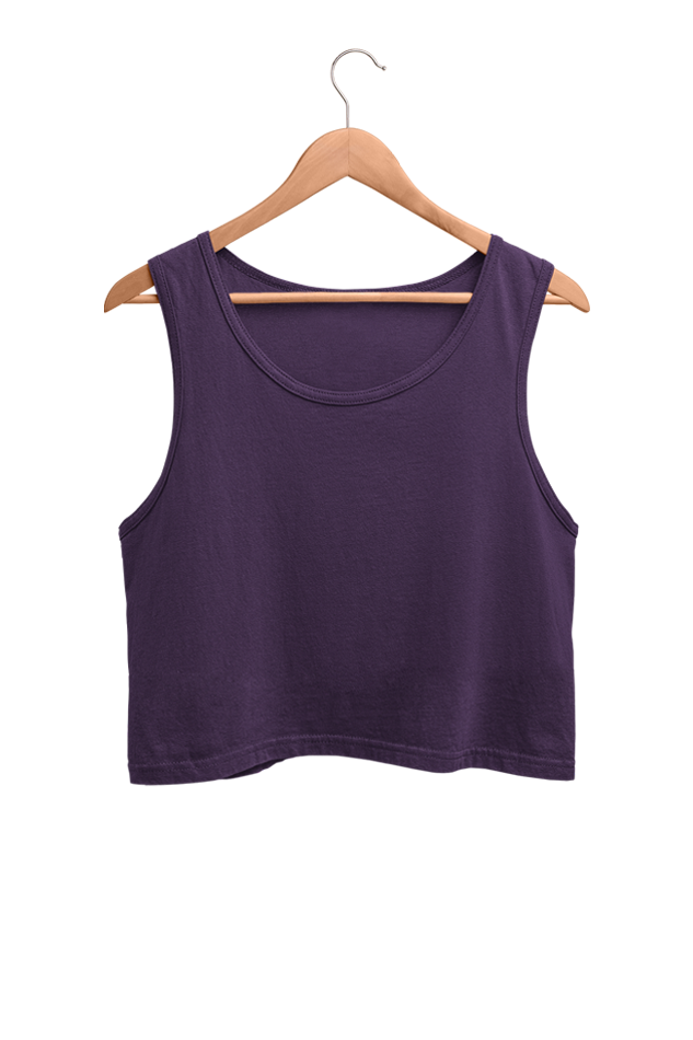 Women's Plain Crop Tank | Purple